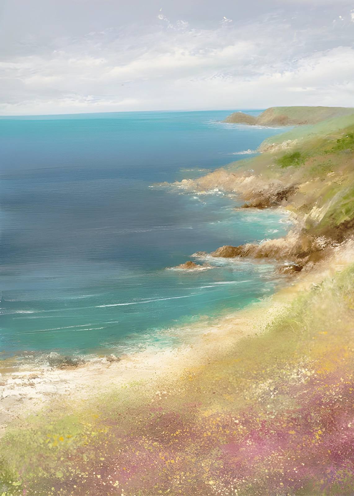 Serene Coastal View Landscape Wall Art