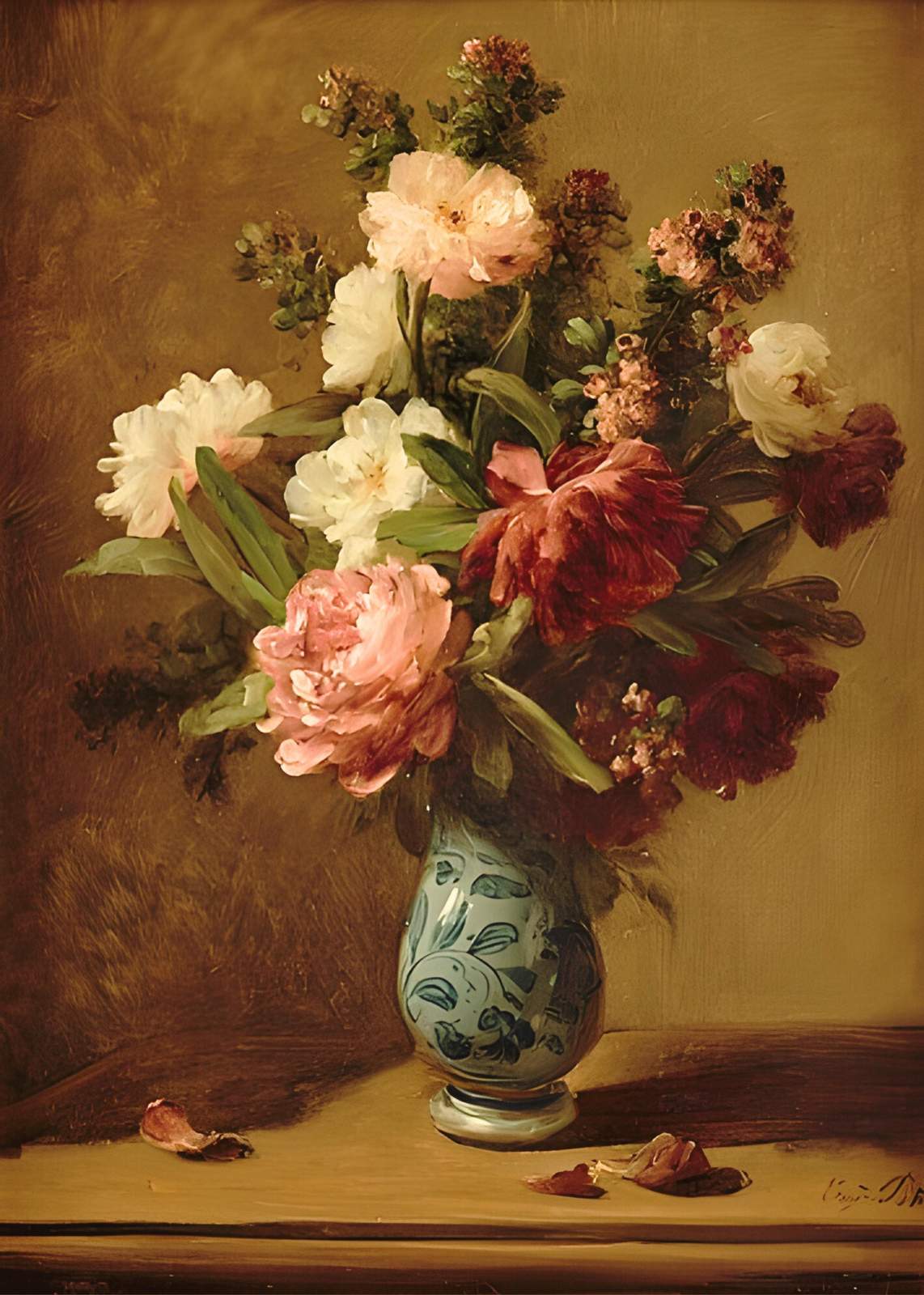 Elegant Peony Still Life Wall Art