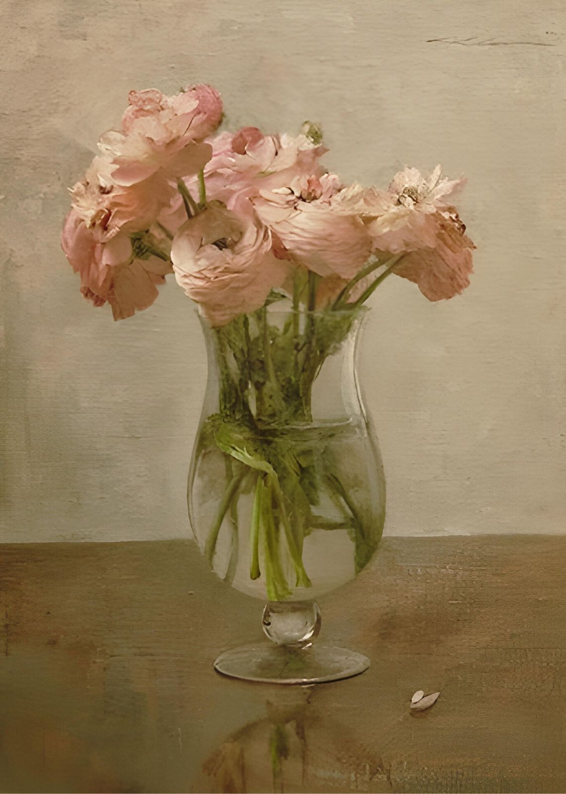 Soft Pink Ranunculus Bouquet Wall Art