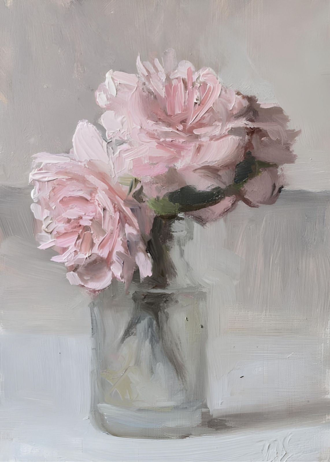Soft Pink Peonies Still Life Wall Art