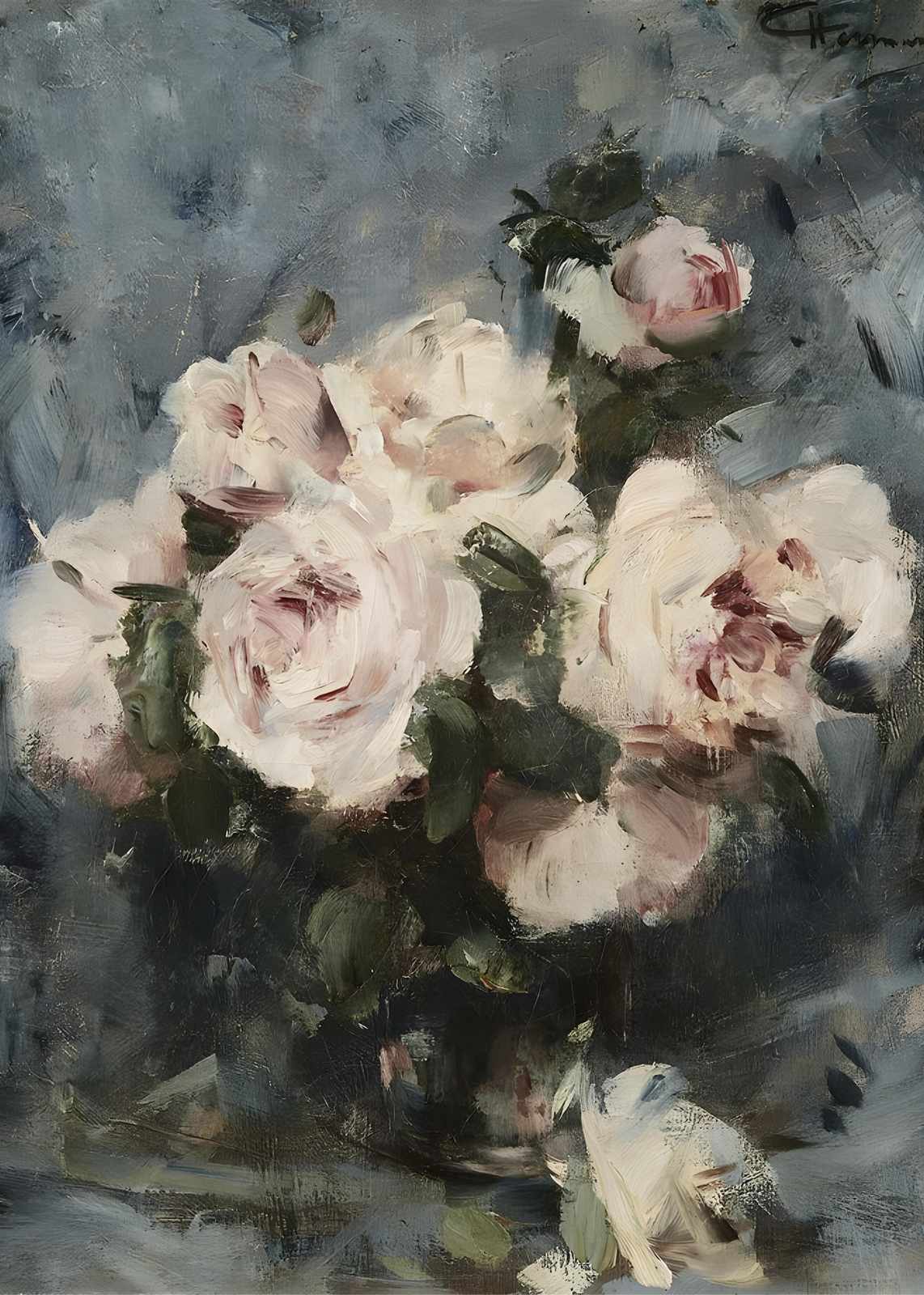 Elegant White Rose Still Life Wall Art
