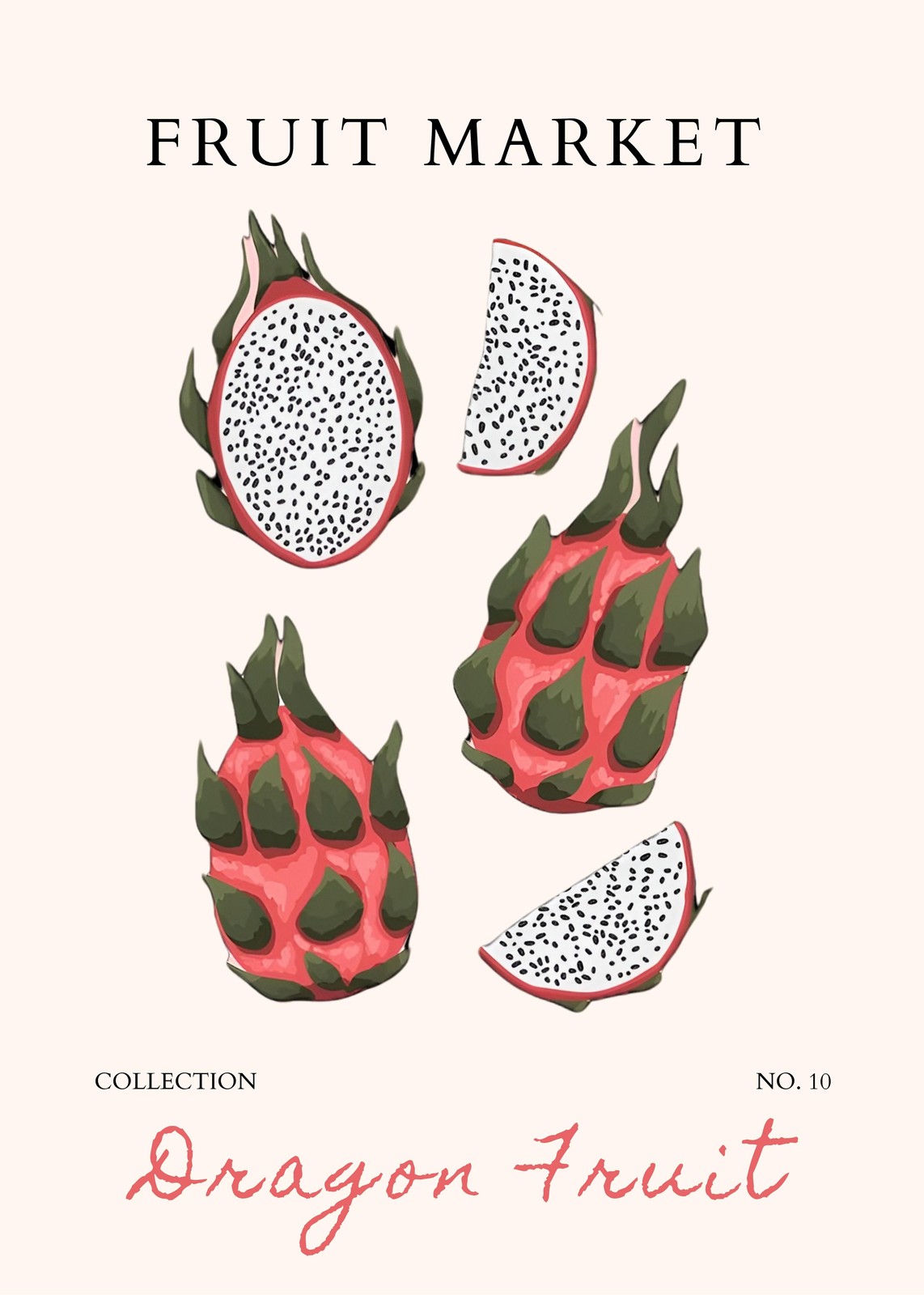Vibrant Dragon Fruit Art Wall Art