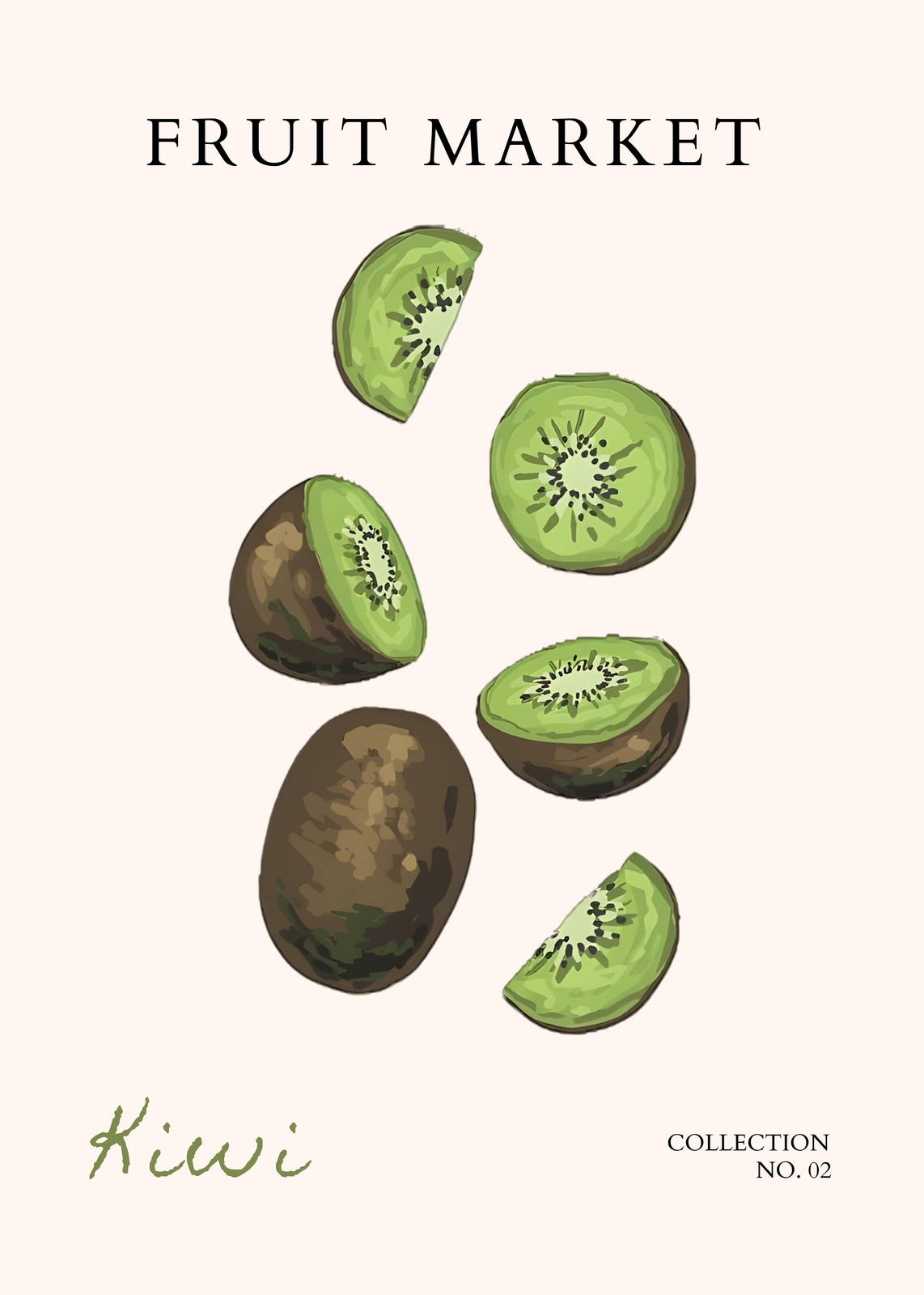 Fresh Kiwi Fruit Market Wall Art