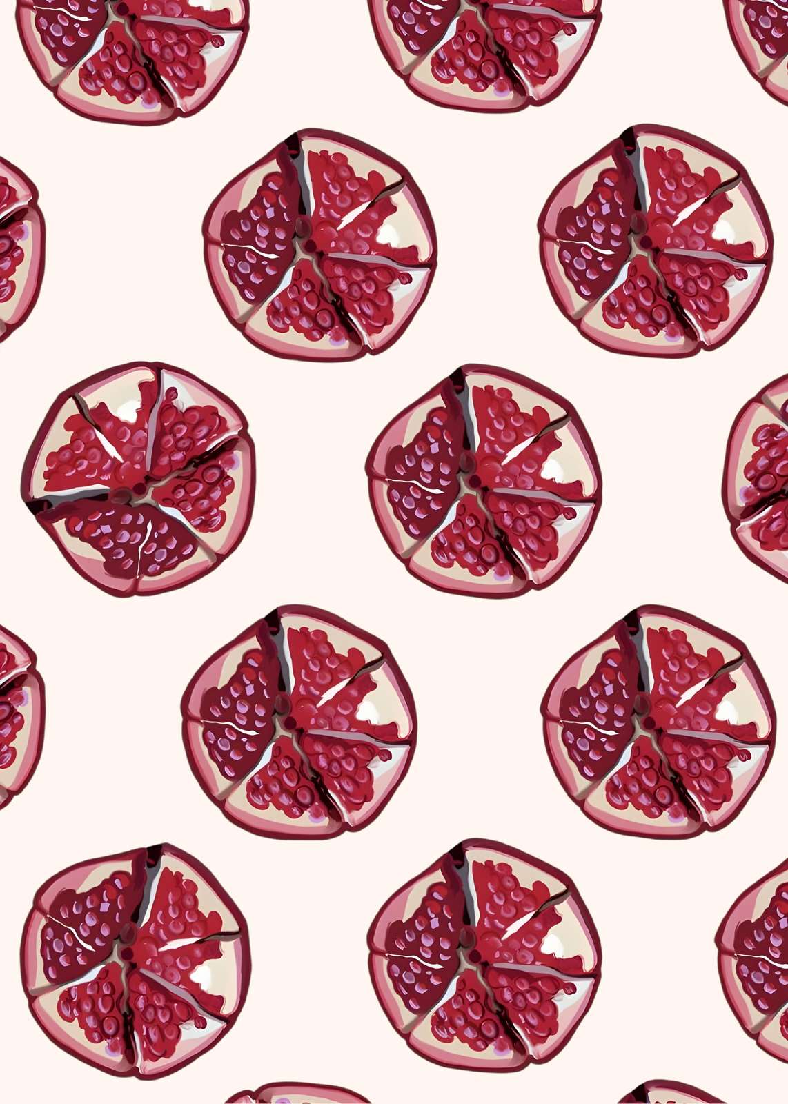 Vibrant Pomegranate Pattern Wall Art