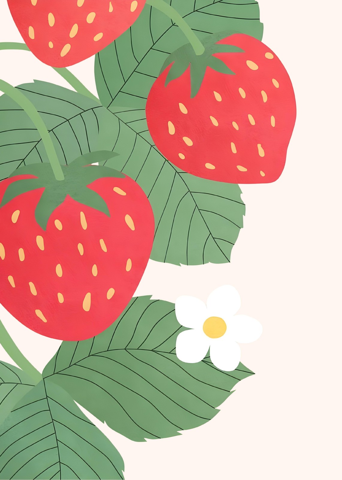 Sweet Strawberry Delight Summer Kitchen Wall Art