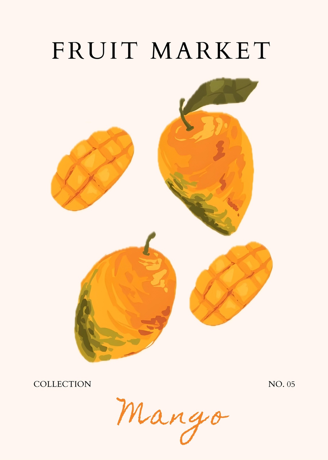 Vibrant Mango Fruit Market Wall Art