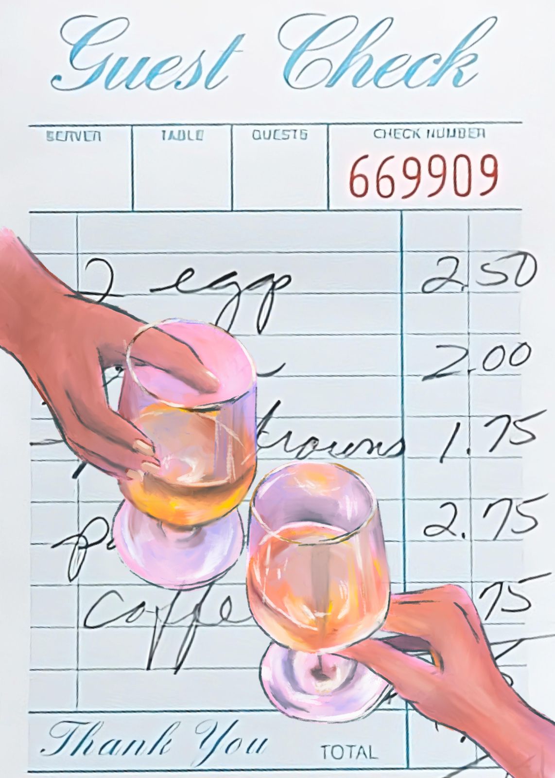 Elegant Guest Check Cocktail Wall Art