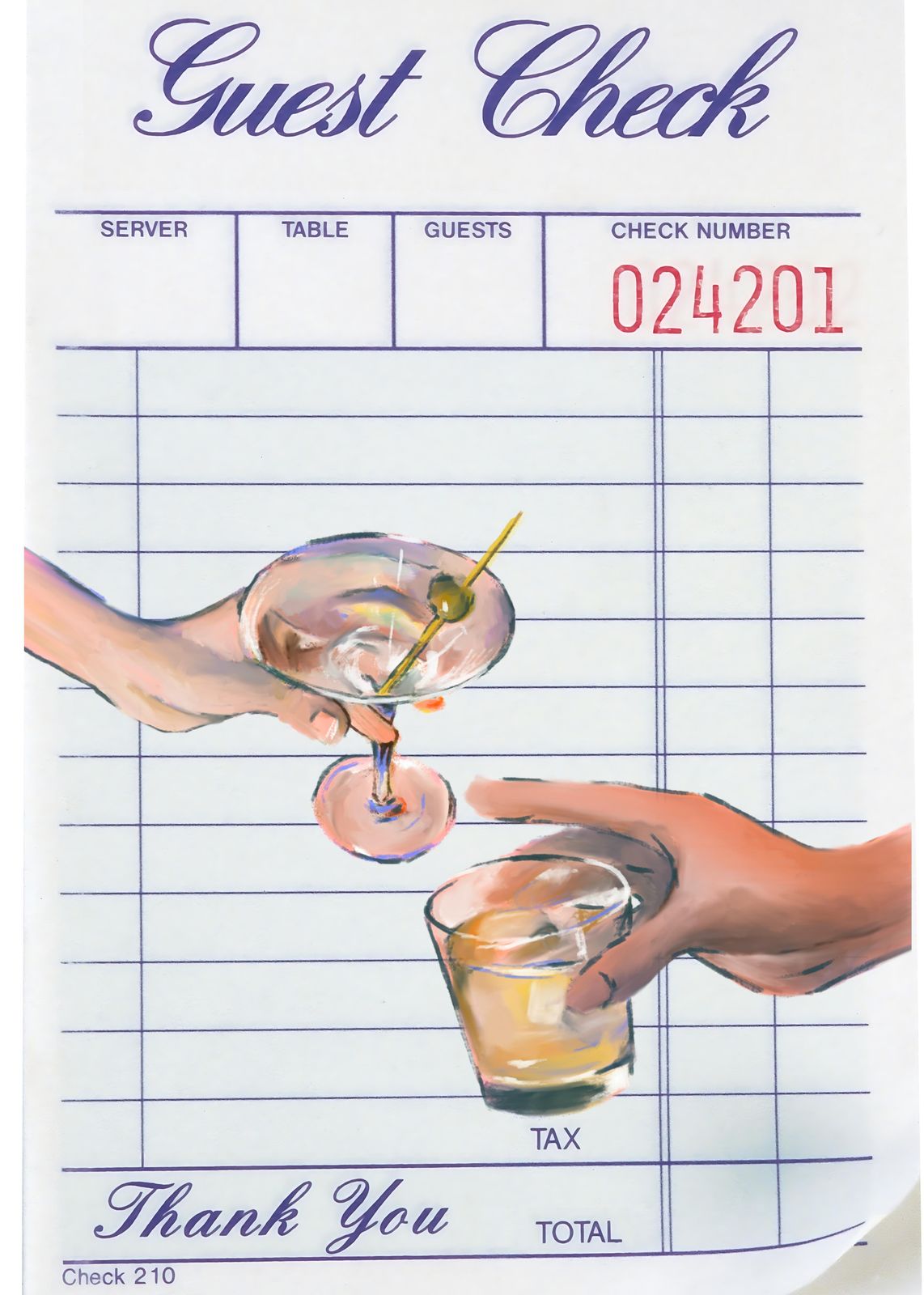 Cocktail Hour Guest Check Wall Art