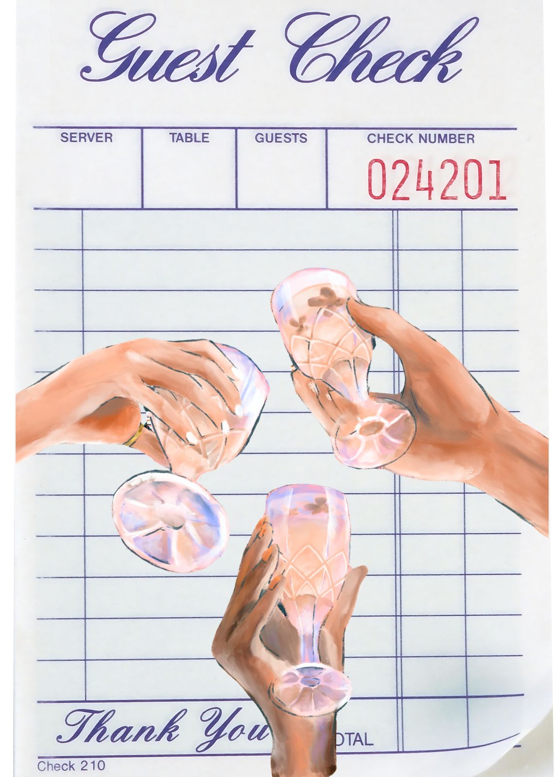 Artistic Guest Check Champagne Toast Wall Art