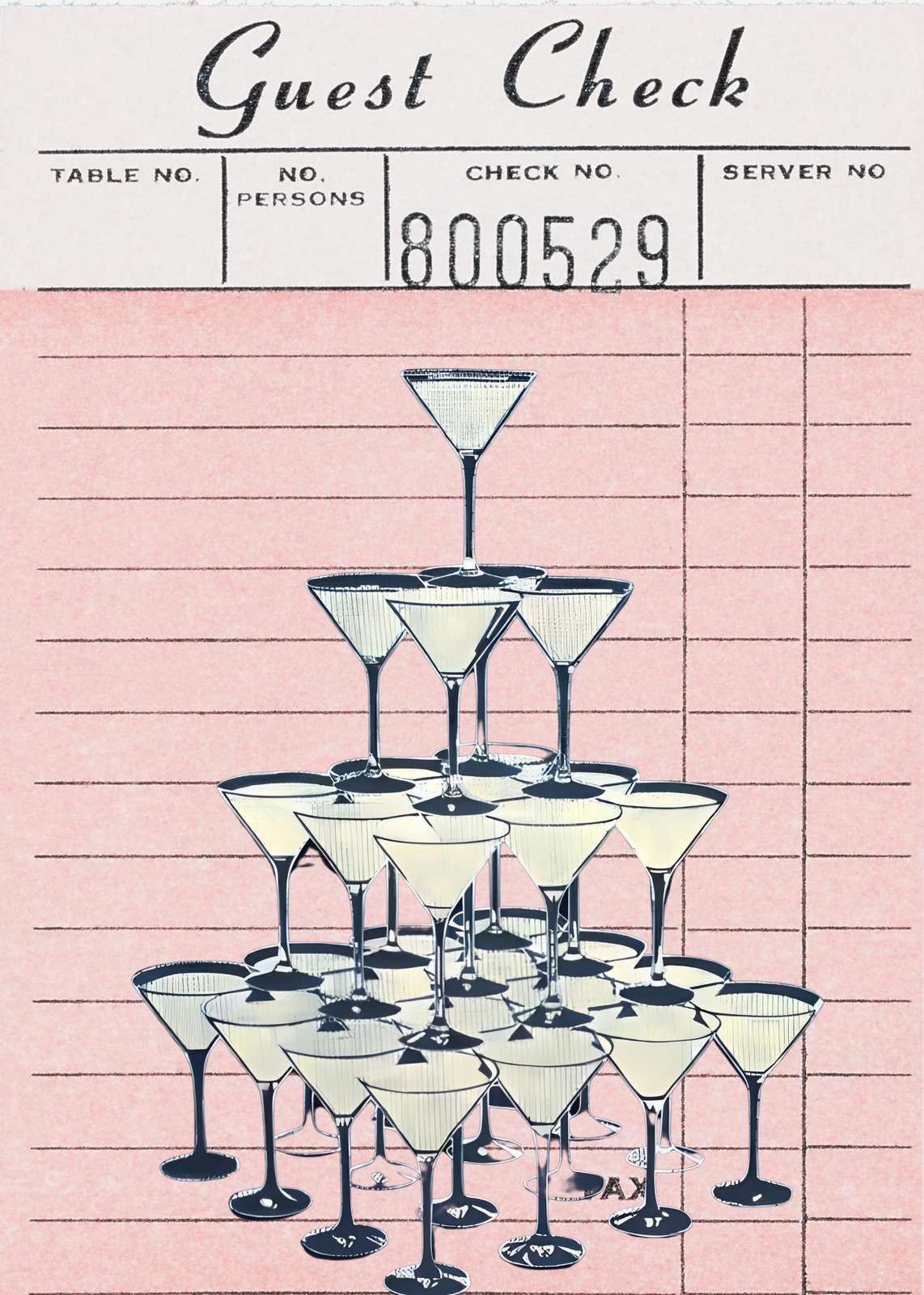 Champagne Tower Guest Check Wall Art