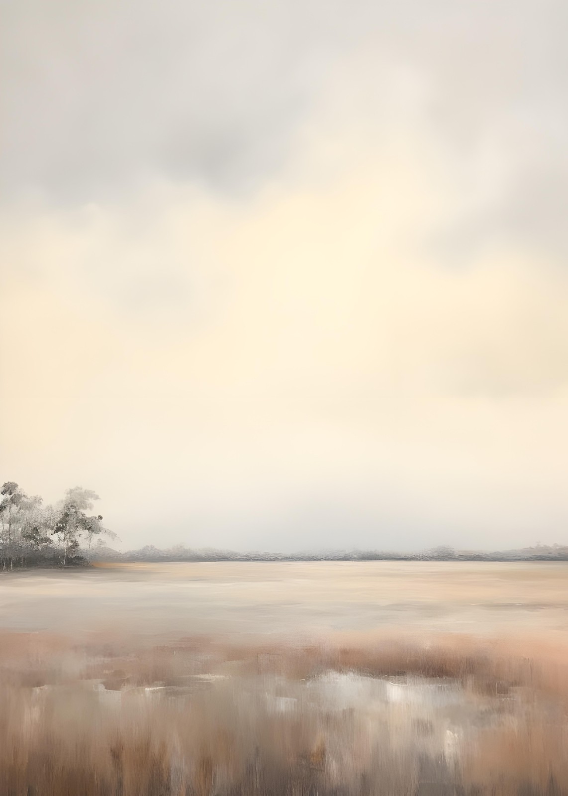 Misty Horizon Landscape Wall Art