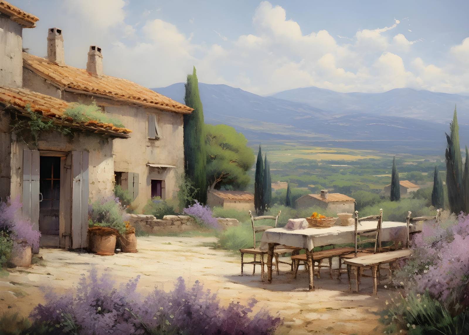 French Countryside Lavender Estate Wall Art