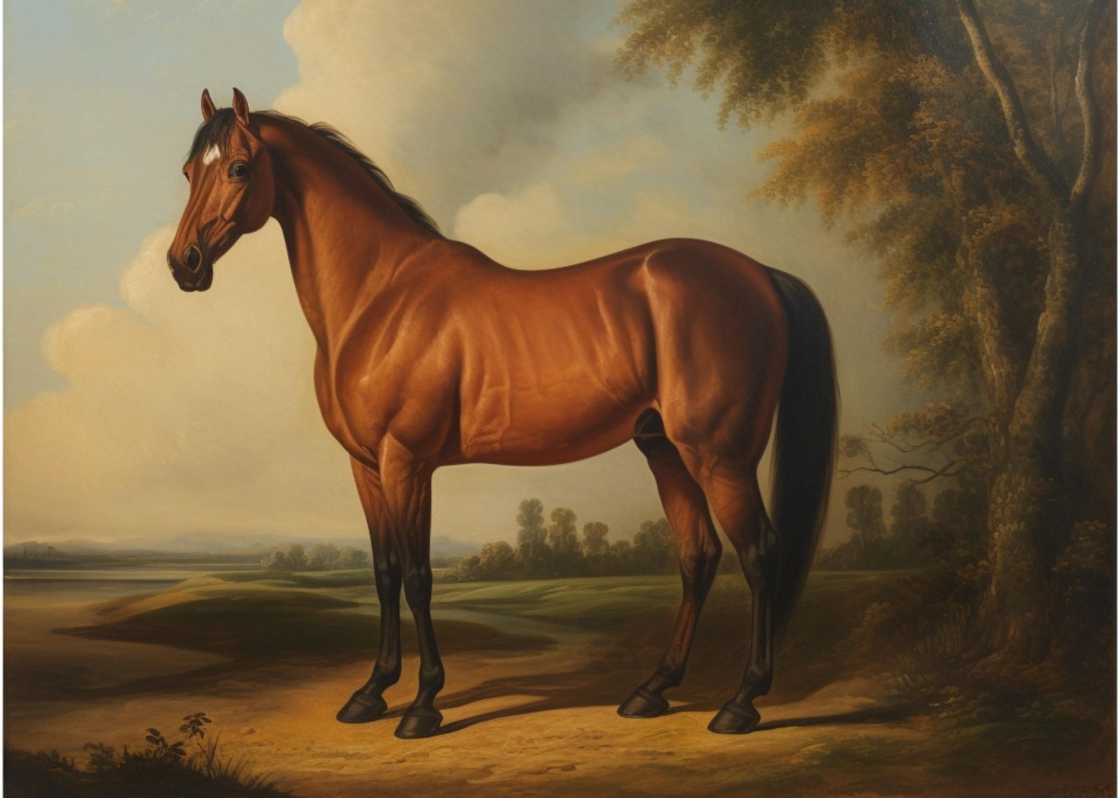 Majestic Chestnut Horse Portrait Wall Art