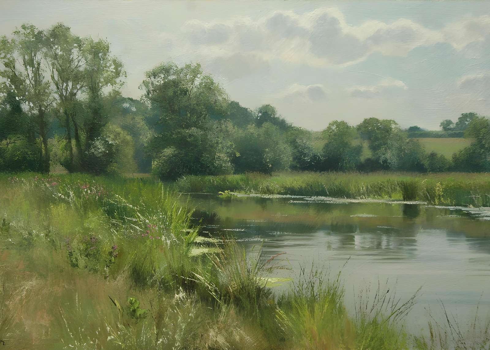 Tranquil River Landscape Wall Art