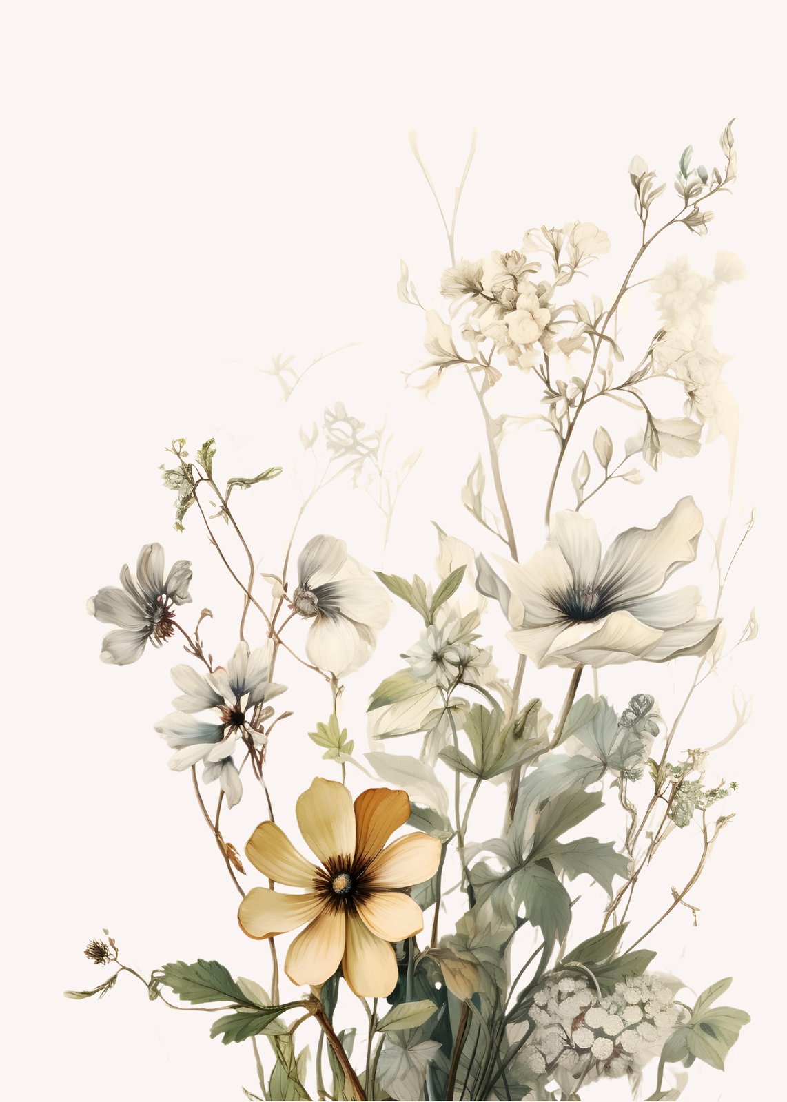 Vintage Botanical Floral Wall Art