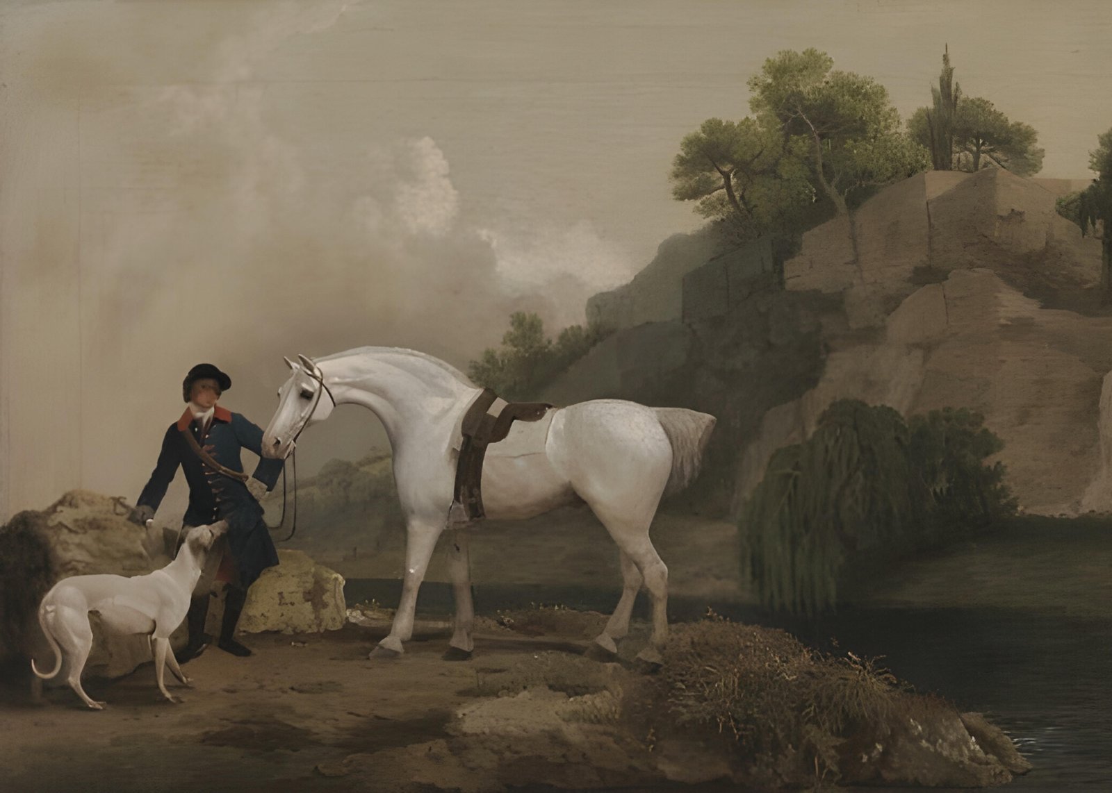 Equestrian Landscape Vintage Horse & Dog Wall Art