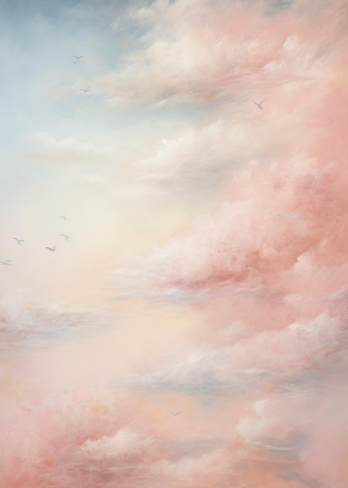 Dreamy Sky Birds Wall Art