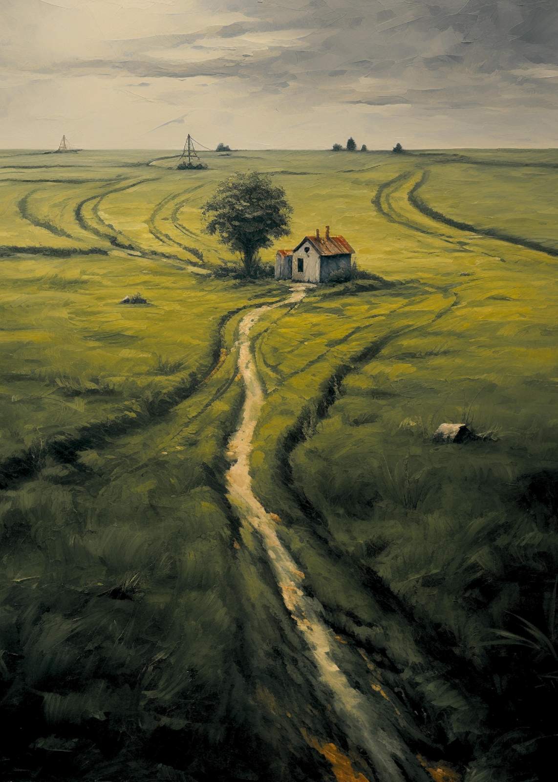 Serene Farmhouse Landscape Wall Art