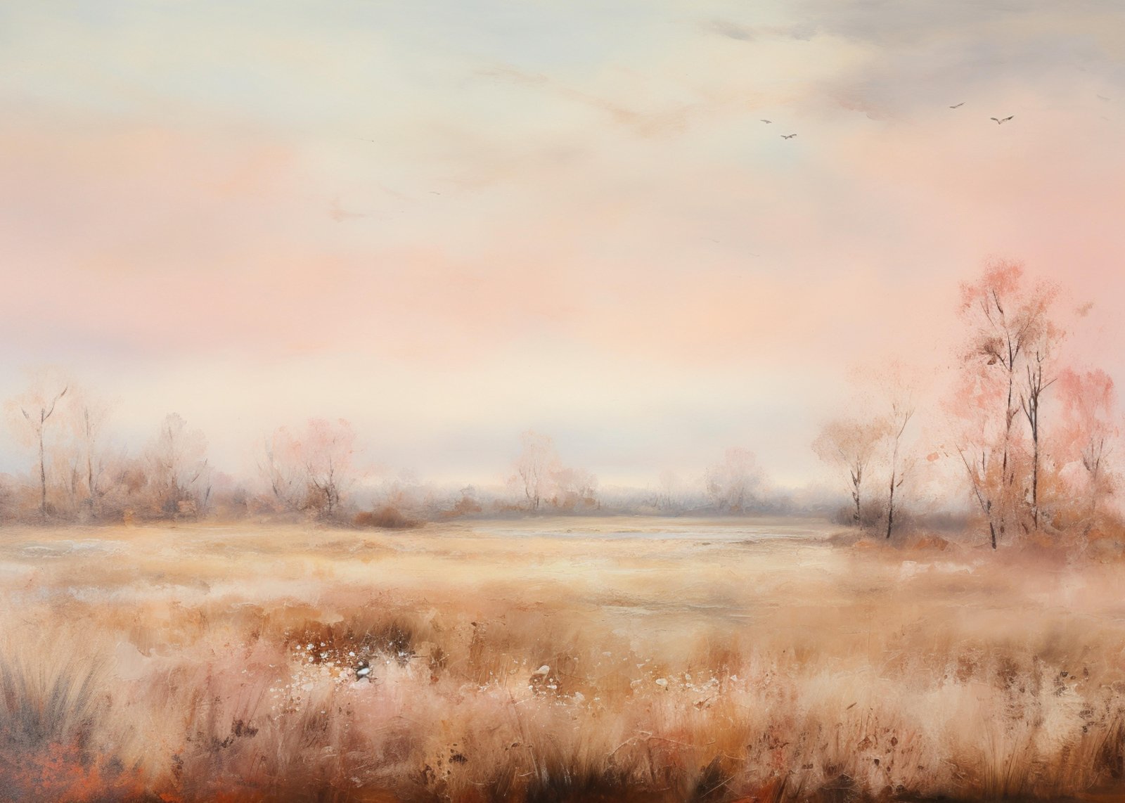 Serene Meadow Sunrise Landscape Wall Art