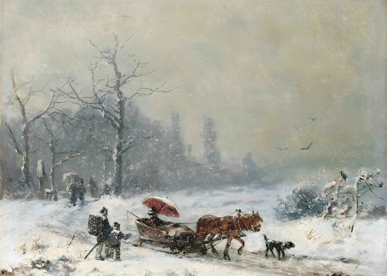 Vintage Winter Sleigh Ride Wall Art