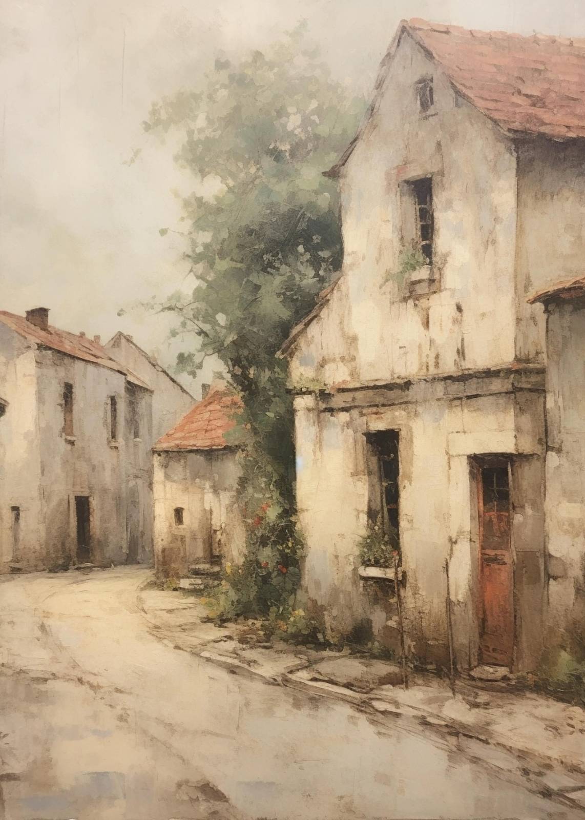 European Village Charm Landscape Wall Art