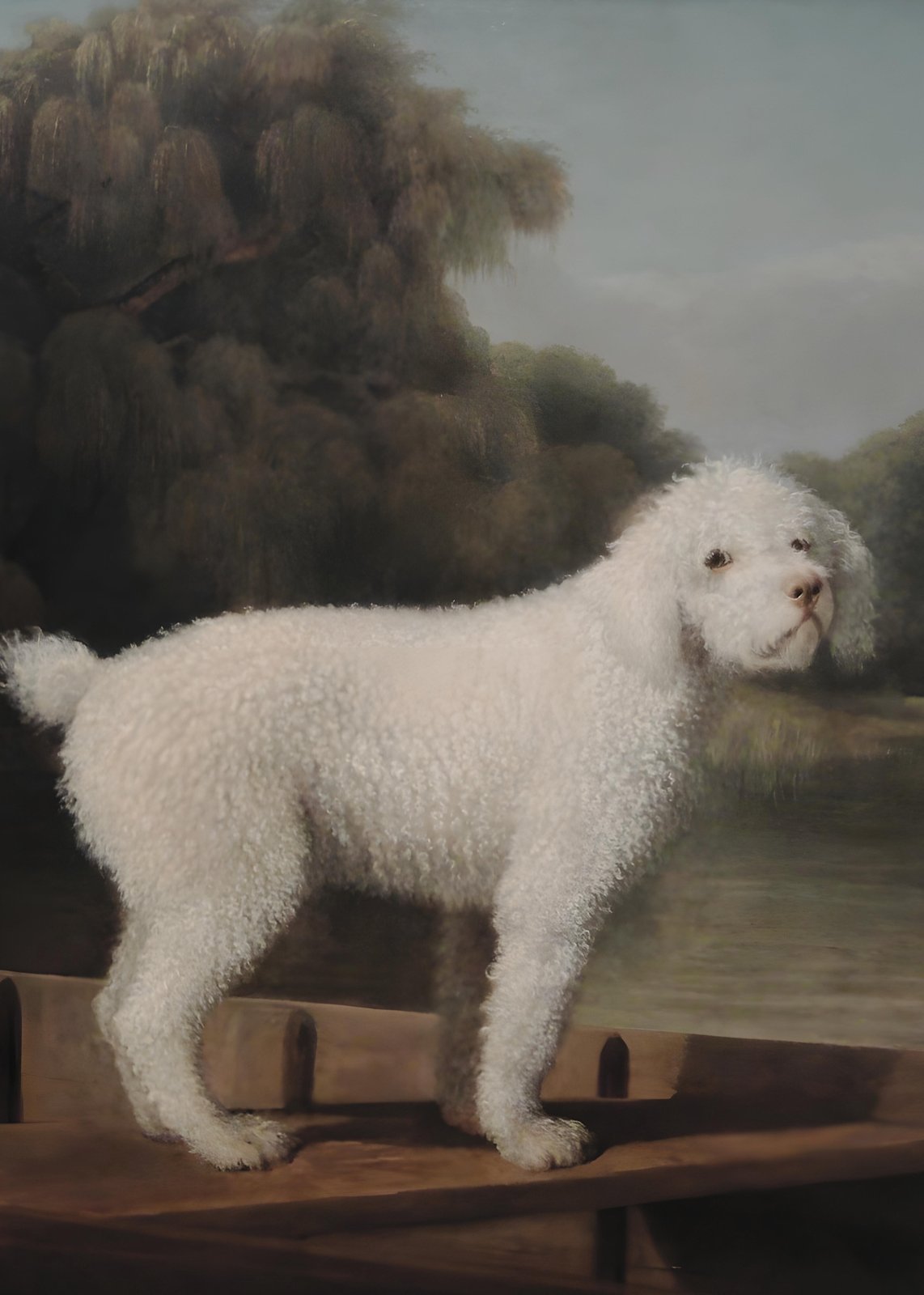Elegant White Dog Portrait Wall Art