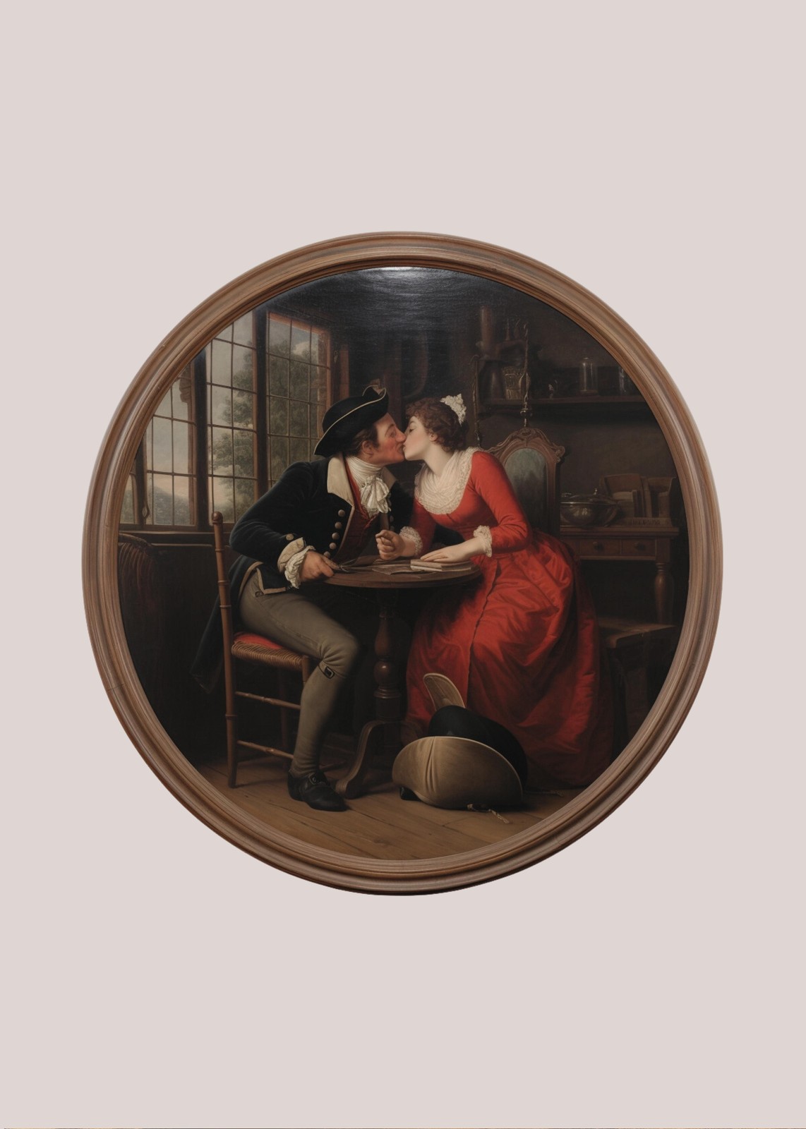 Romantic Couple 18th Century Kiss Wall Art
