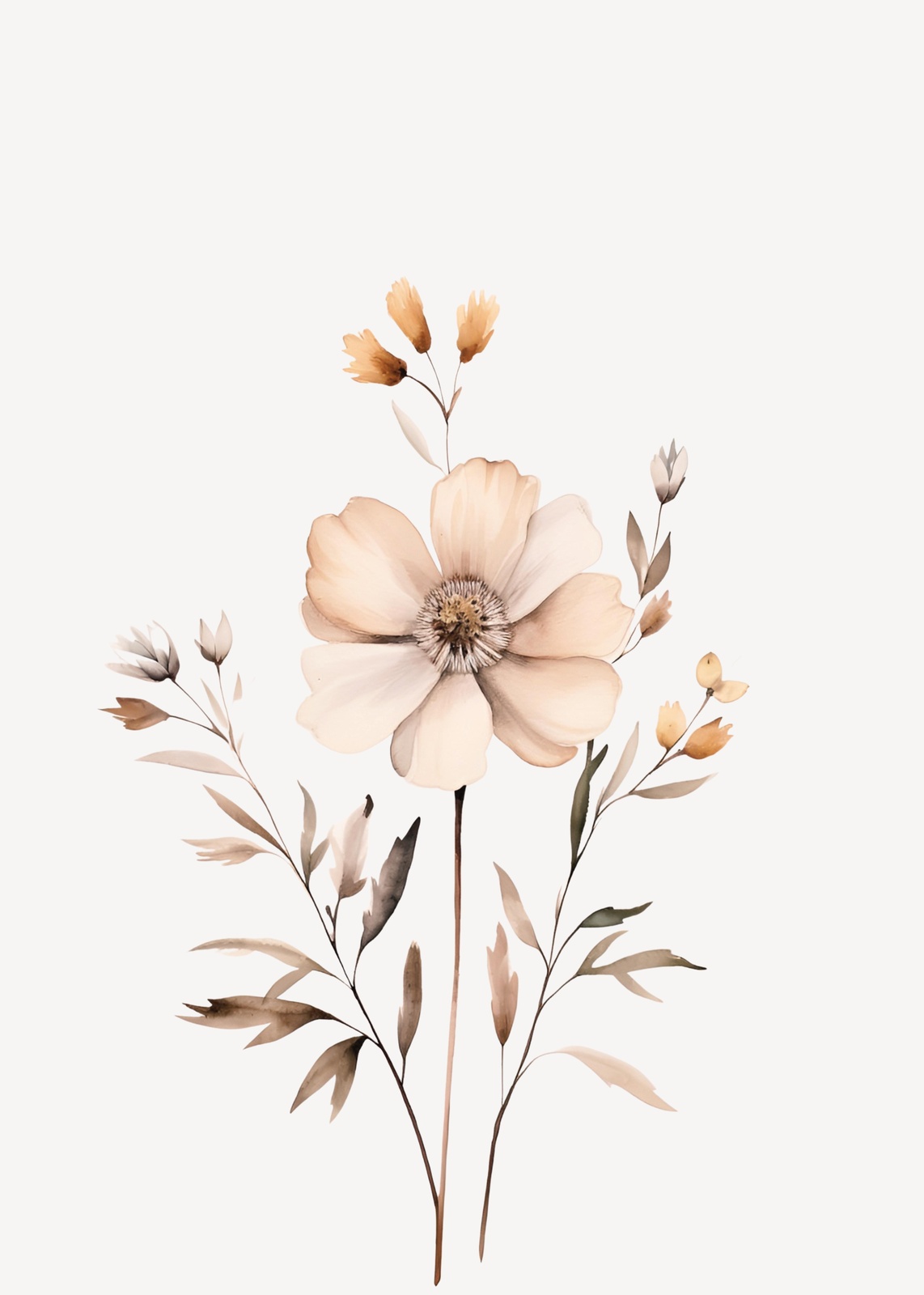 Bohemian Floral Watercolor Wall Art