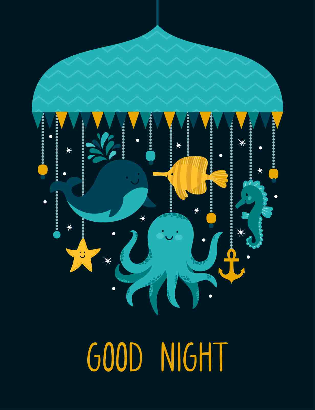 Ocean Friends Good Night Wall Art