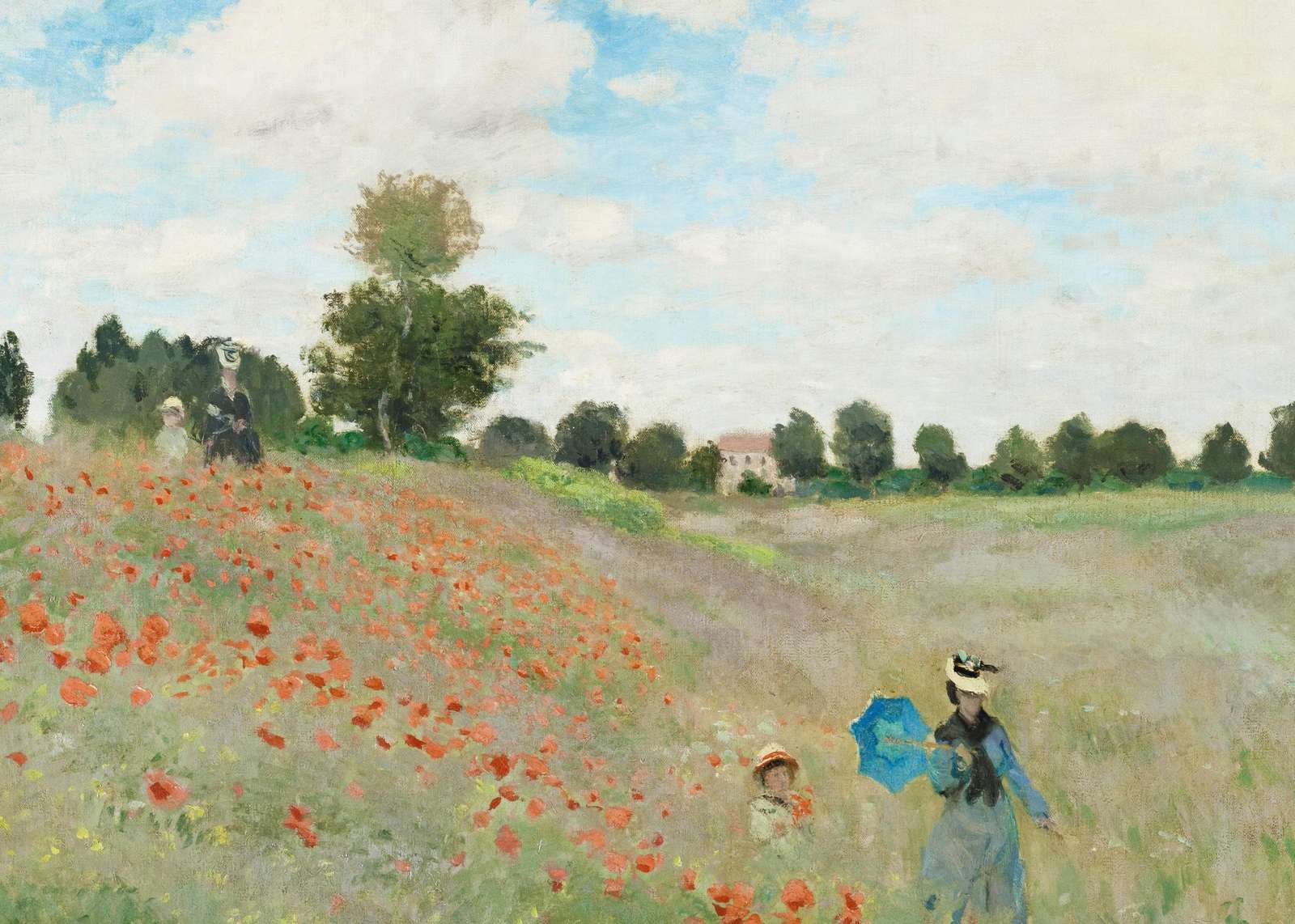 Impressionist Poppy Field Landscape Wall Art