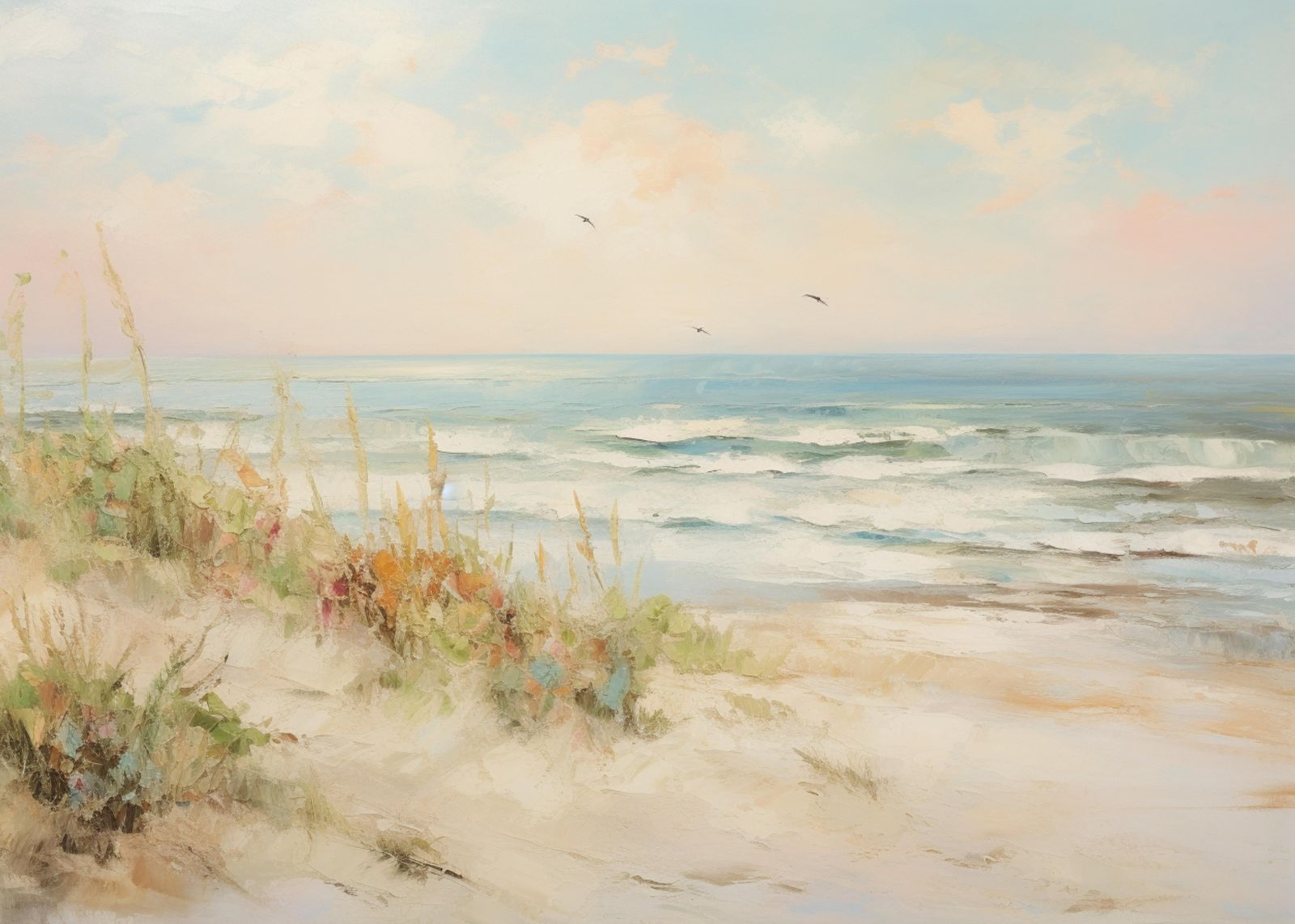 Serene Coastal Dunes & Ocean Wall Art