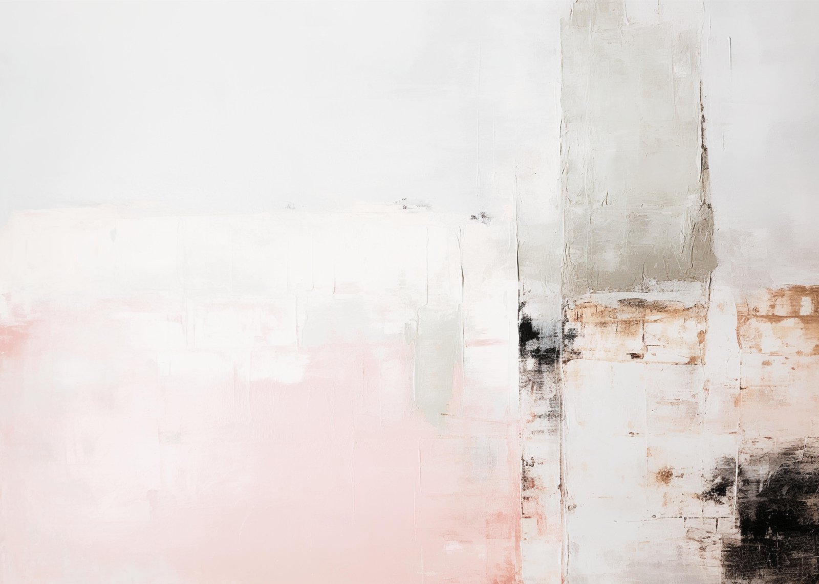 Abstract Blush & Beige Textured Wall Art