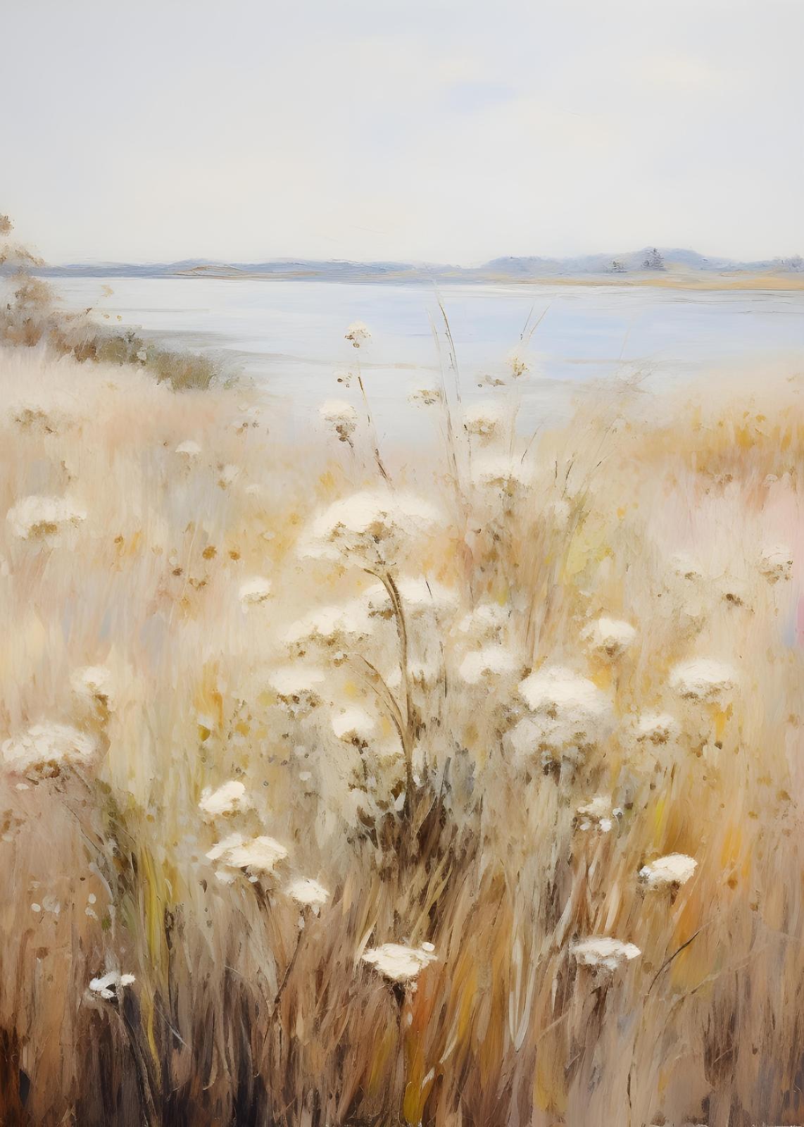 Serene Meadow Landscape Wall Art