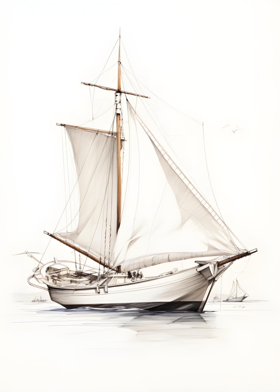 Vintage Sailboat Ocean Voyage Wall Art