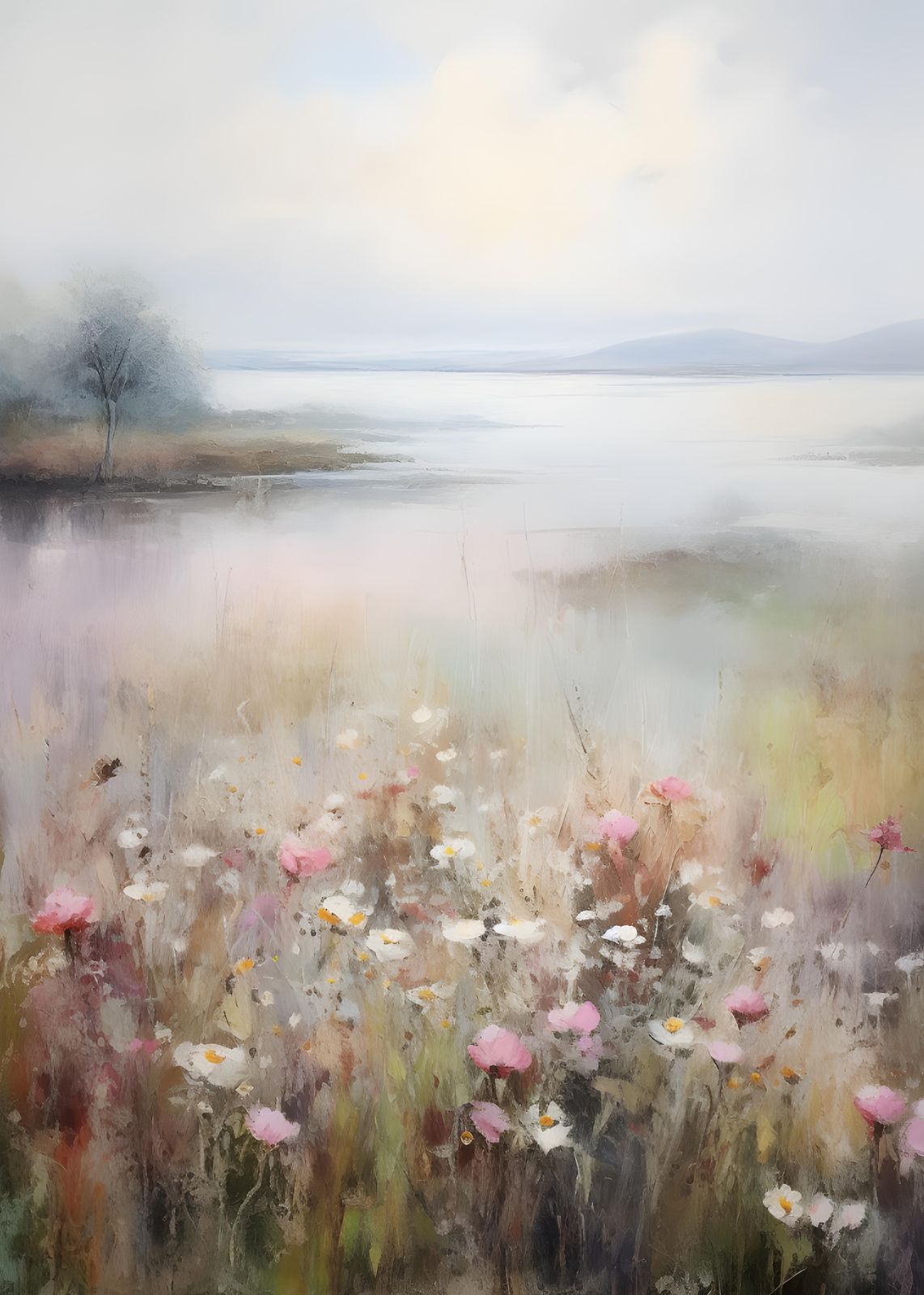 Serene Meadow Landscape Wall Art