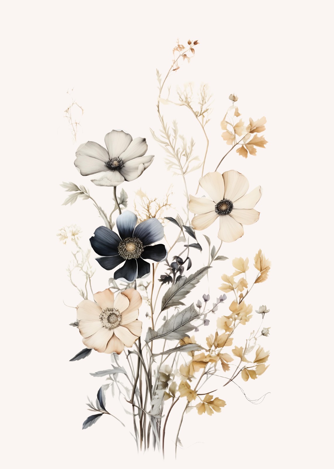 Elegant Floral Drift Wall Art