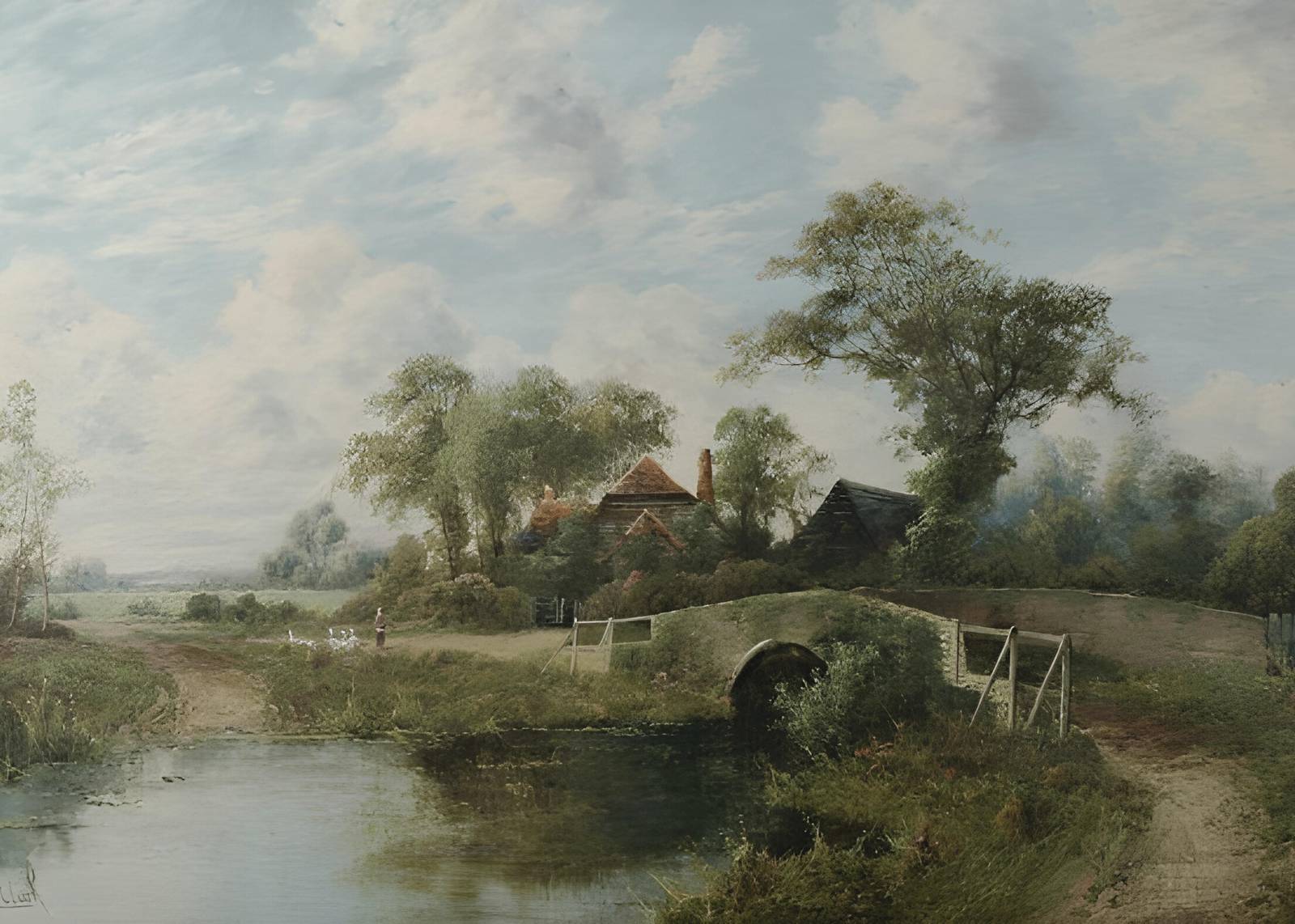 Serene Farmhouse Landscape Wall Art