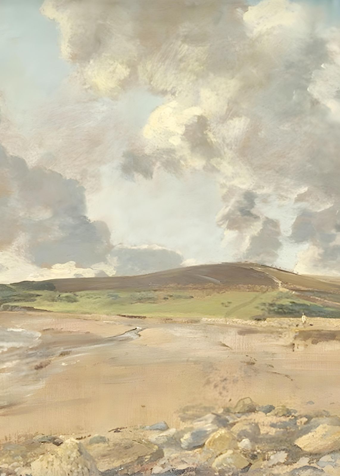 Serene Coastal Landscape Oil Painting Wall Art