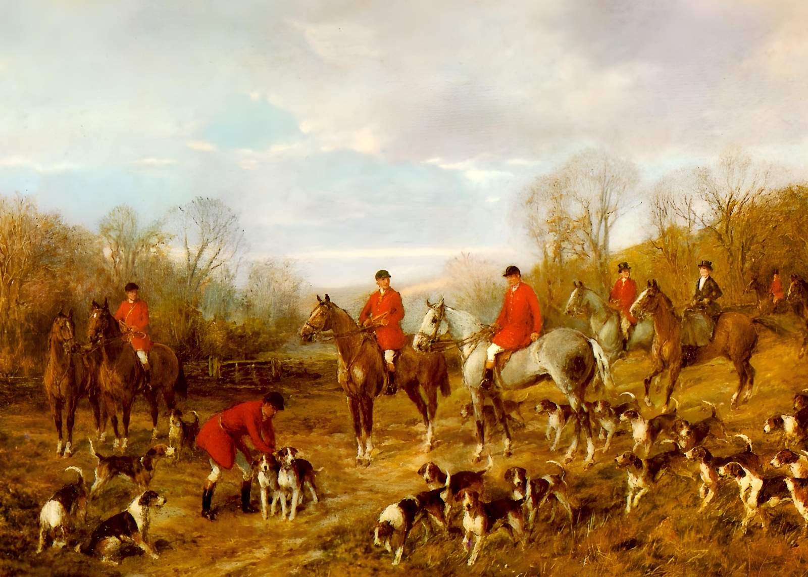 Fox Hunting Scene Equestrian Horse Art Wall Art