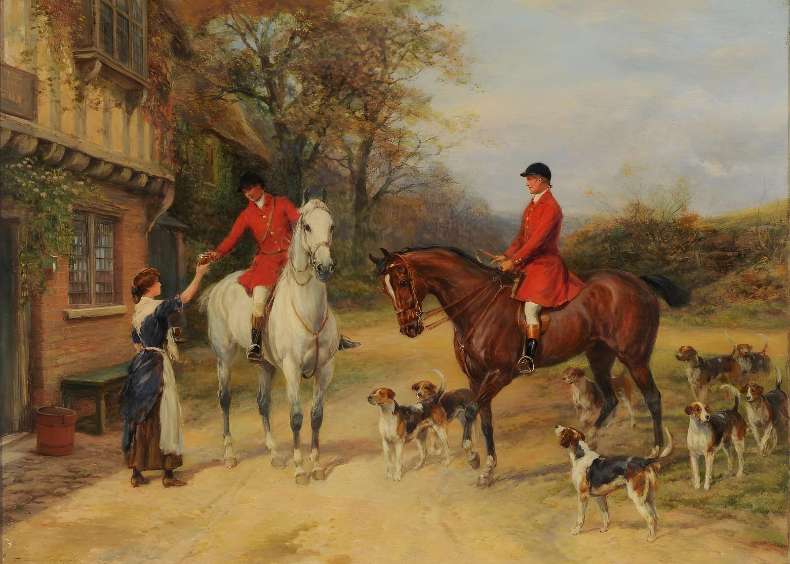 Equestrian Fox Hunt Scene Wall Art
