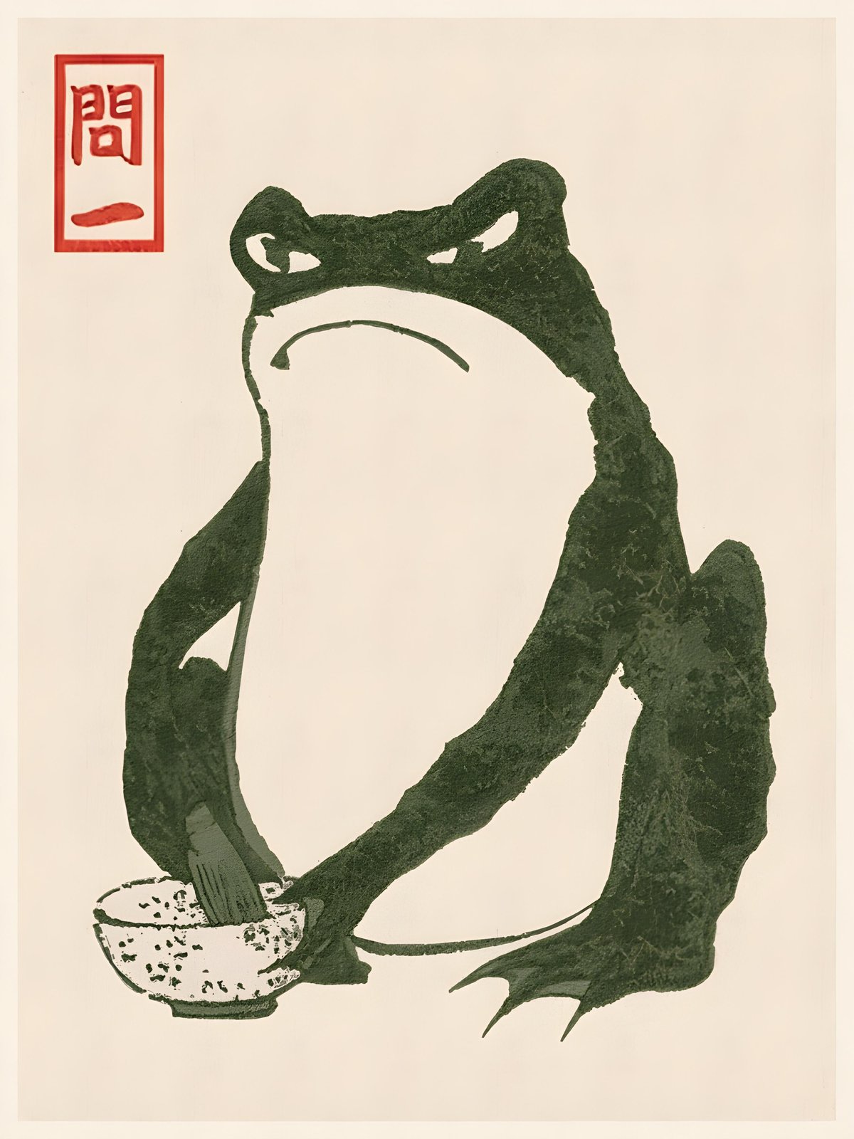 Zen Frog Holding Bowl Wall Art Wall Art