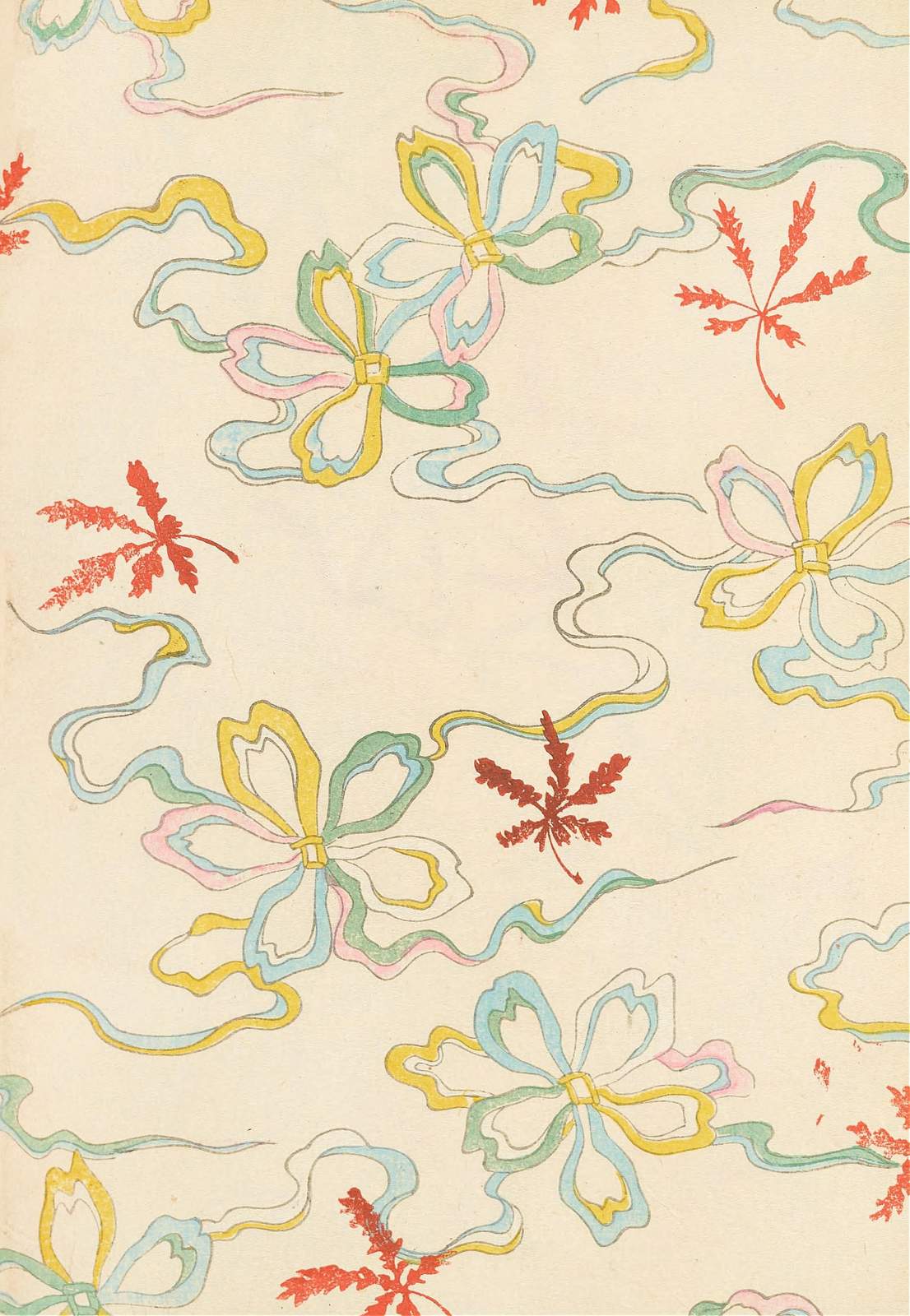 Vintage Ribbon & Floral Japanese Wall Art