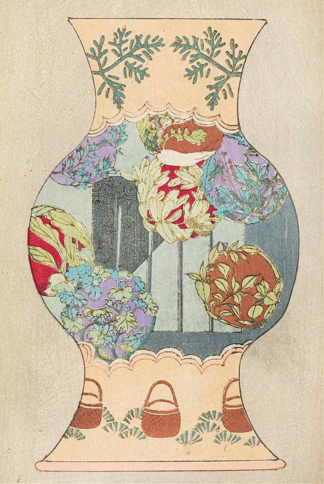 Vintage Floral Vase Japanese Art Wall Art