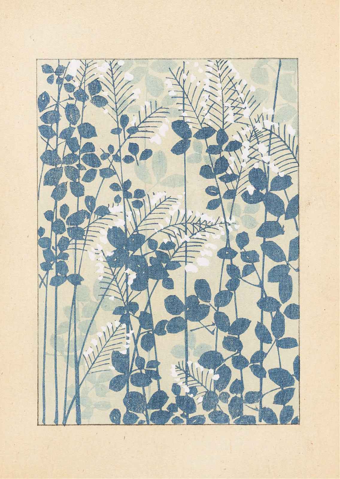 Serene Blue Botanical Garden Wall Art