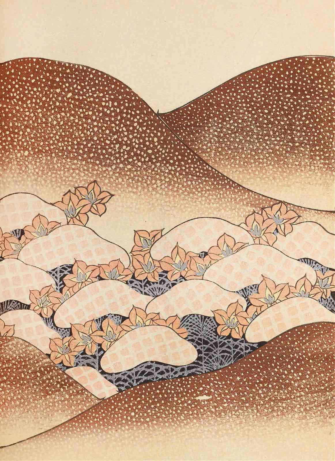 Serene Hills & Flowers Japanese Art Wall Art
