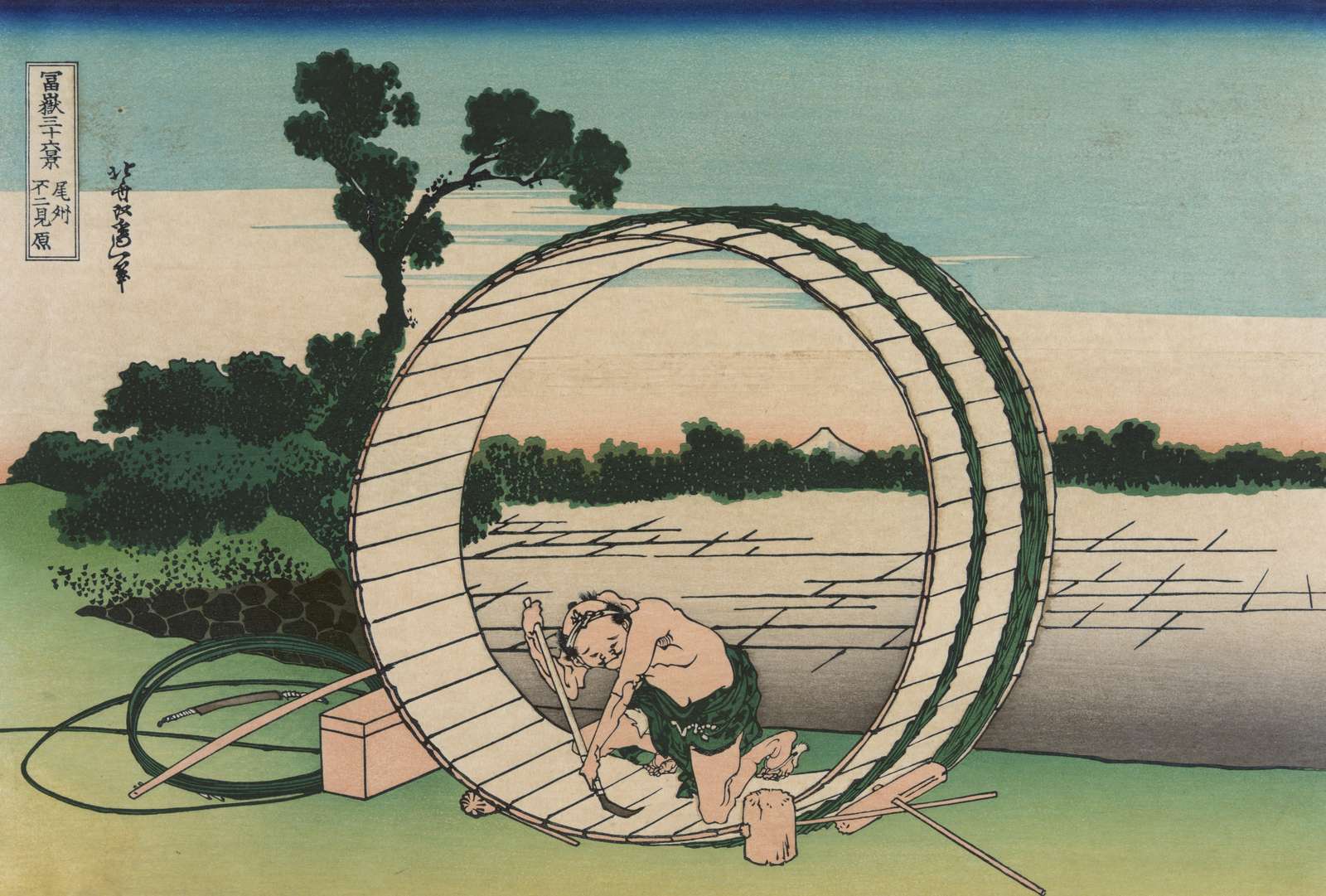 Japanese Landscape Water Wheel Wall Art