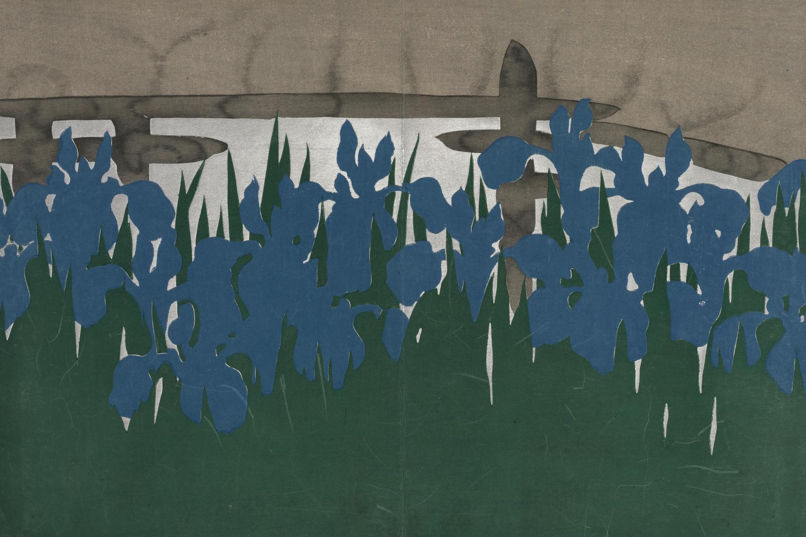 Serene Blue Irises Garden Wall Art