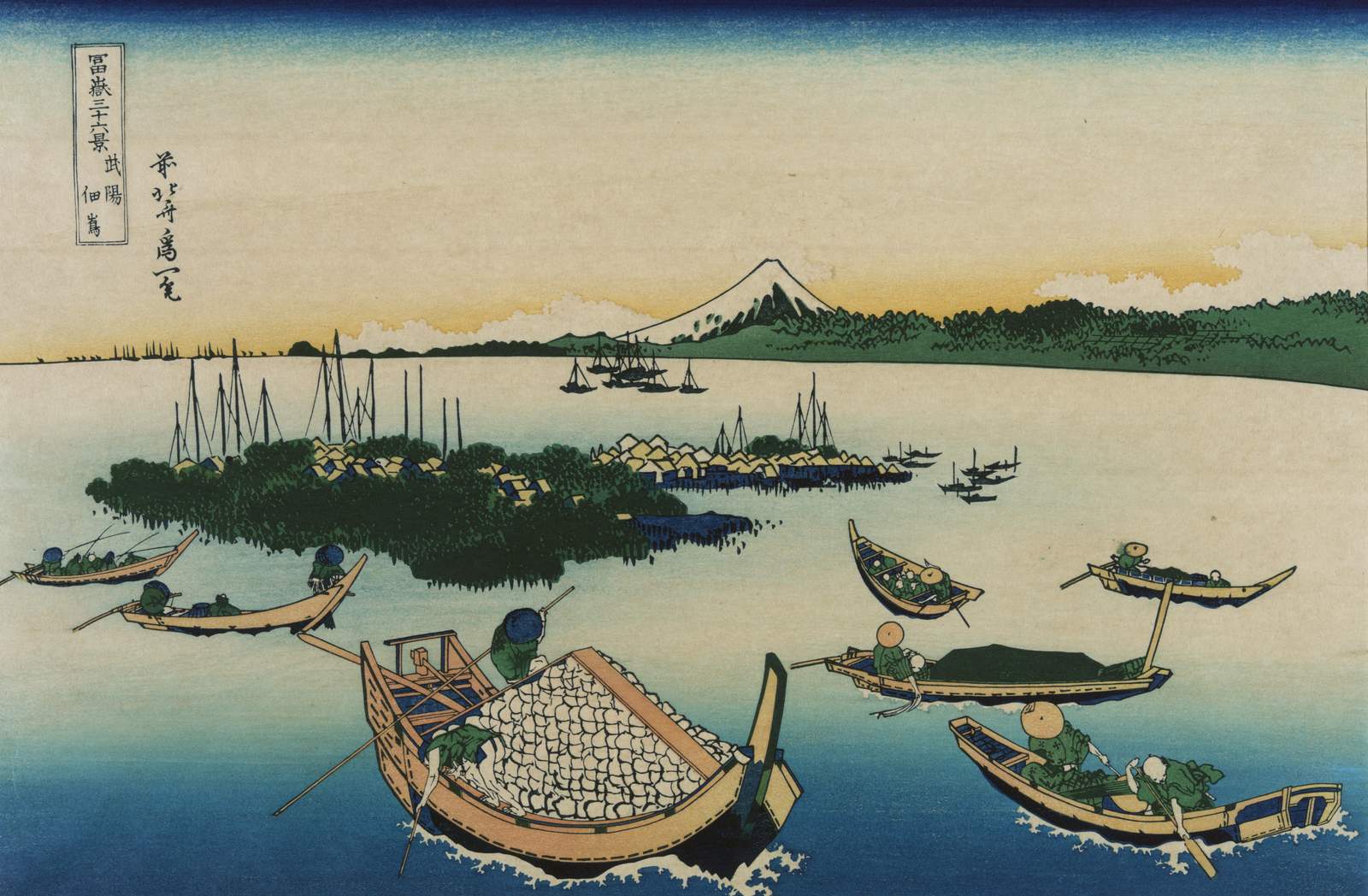 Mount Fuji River Scene Wall Art