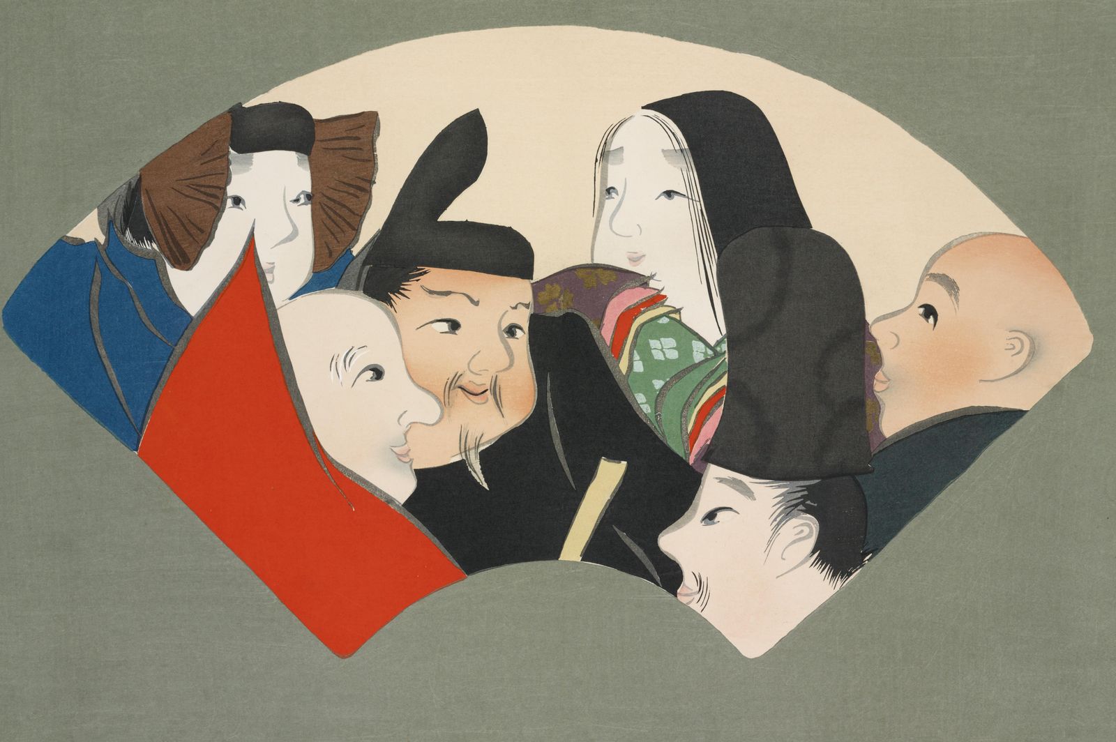 Japanese Fan Figures Wall Art