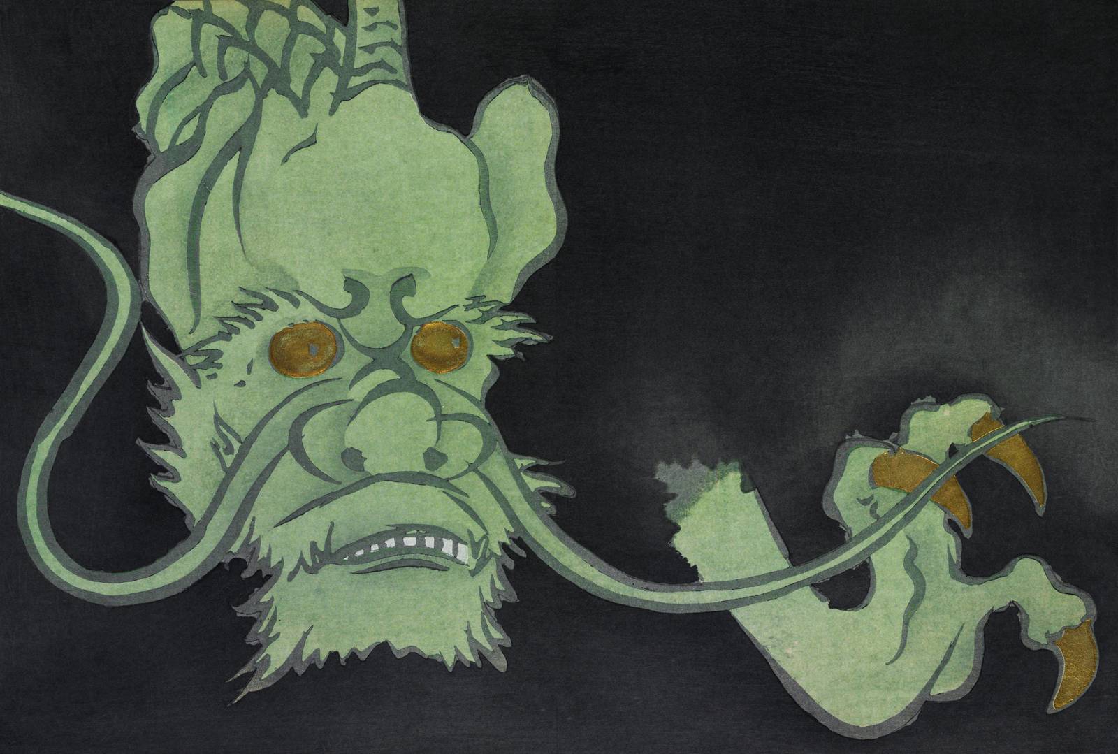 Mystic Green Dragon Asian Art Wall Art